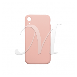 Cover morbida in silicone per Apple iPhone XR con 3D camera rosa sabbia 