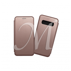 Custodia a libro con chiusura magnetica flip per Samsung Galaxy S10 oro rosa