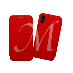 Custodia a libro realizzata in ecopelle con copertina magnetica per Apple iPhone X rosso