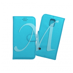 Custodia a libro con chiusura magnetica flip per Samsung Galaxy S5 azzurro