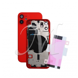 Telaio scocca con vetrino posteriore e flex / tasti per Apple iPhone 12 rosso (red)
