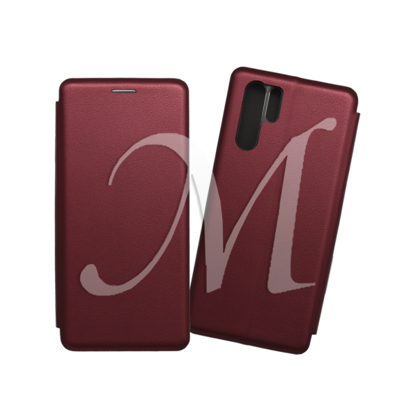 Custodia a libro realizzata in pelle con copertina magnetica per Huawei P30  Pro bordeaux